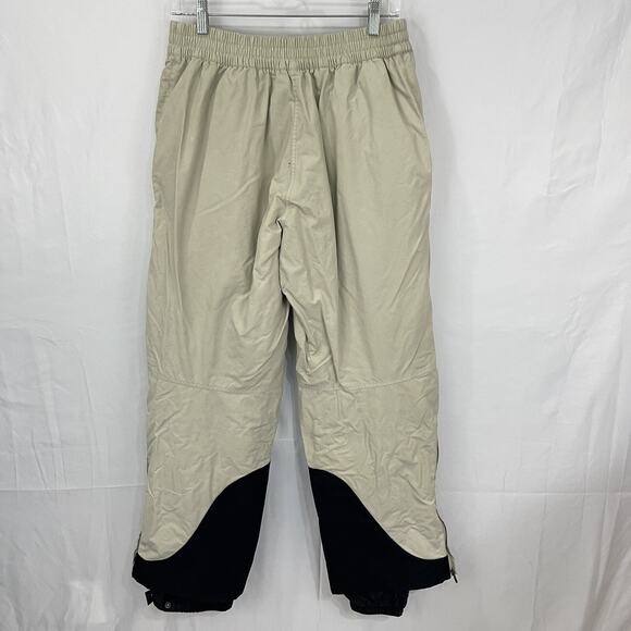 LL Bean Men's Insulated Ski Snow Pants Beige / Black Nylon Sz Medium 30 Inseam - Picture 6 of 15